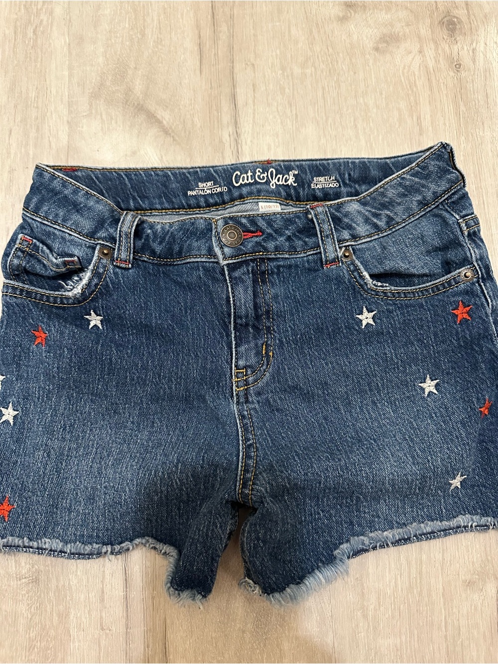Cat & Jack Blue Denim Star Appliqué Jean Shorts